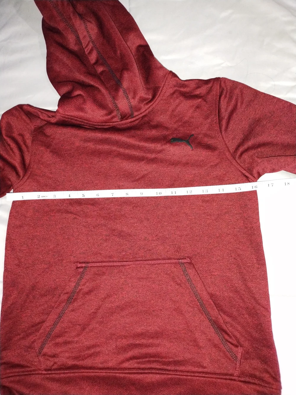 Puma Maroon Red Hooded Pullover Sweatshirt